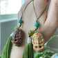 Hand Carving Natural wood Hollow see though Fragrance Balm Extensioner Hanger Diffuser