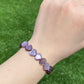 AAAA grade cat eyes luxury natural purple Lepidolite Heart shape bracelet, Mica Rutilated Quartz gift for her,Valentine's Day