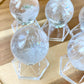 Natural Rainbow in Quartz White Rock Crystal Ball, Crystal point,  White Azeztulite Quartz  Mineral Specimen,Divination sphere Ball
