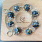 Natural High Grade Blue Pietersite flash lacy shinning Star 14K white gold wire Space planet Removable Earring Pendant