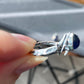 Natural High Rare Grade Marquise Bloodshot Iolite，Cordierite，Dichroite Mid century modern Vintage Sterling Silver Ring,weight lose gemstone