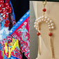 Natural Freshwater pearls Traditional chinese Opera Daomadan Head shape dangle drop earring,handmade earring, gift for her