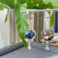 Natural High Grade Blue Pietersite flash lacy shinning Star 14K white gold wire Space planet Removable Earring Pendant
