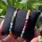 Rare Find High Grade  color standard irregular nuggets watermelon Rainbow Tourmaline Bead Bracelet 6mm,sterling silver,gift for herm