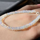 High Quality Natural Rainbow Fire White Opal Donut Sterling silver beaded Bracelet, Gift for her,statement gift