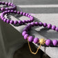 7MM,8MM,10MM AAAA+ Natural Purple Mica,Phosphosiderite Beaded Bracelet Deep Purple