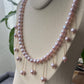 Natural freshwater pearls lavender pink dangle drop choker necklace,handmade necklace,wedding gift,Bridesmaid Gifts