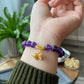 Natural Amethyst design with  Lily of the Valley handmade bracelet,custom bracelet，gift for her