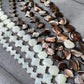 Natural Mother of pearls,Black and White, Lucky clover，flower,Round supple Bead one strand