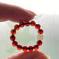 Natural Myanmar Blood amber with Hetian Jade bead elegant handmade ring,gift for her,gift for him