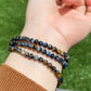 Rare High quality Natural High Grade Blue Pietersite flash lacy shinning round shape long  bracelet /necklace 4mm+,gift for him