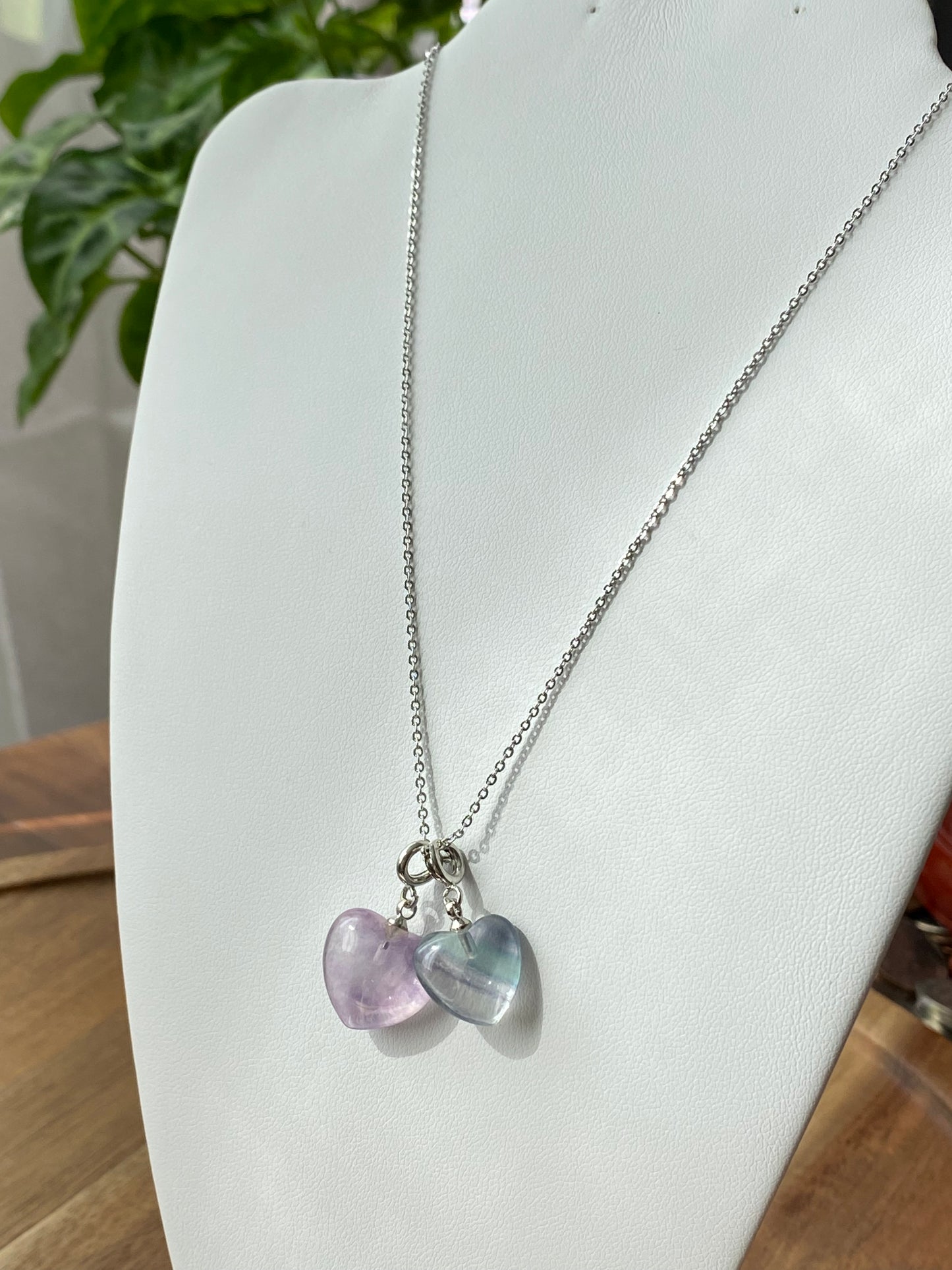 Natural Unicorn Fluorite hand Sculpture head shape pendant necklace