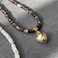Natural White or Black Shinning Mother of pearls Barrel Shape Flower,Heart Necklace