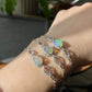 Natural High Grade Rainbow Fire Opal shinning Sterling Silver Bracelet, Gift for her,Bridesmaid Gifts