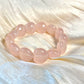 AAA high quality Rose quartz puffy heart shape bracelet bead grapefruit pink