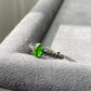Natural Deep Green Diopside Oval Shape Prong setting Gemstone Ring,Adjustable Ring，gift for her