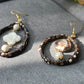 Beautiful Shin Mother of Pearls Black and White,Lucky Four leaf clover Drop Earring