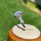 Certificated 2ct. Champagne Moissanite Ring, Chrysanthemum Ring, Engagement Sterling Silver Statement Ring Birthday Aniversary gift
