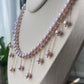 Natural freshwater pearls lavender pink dangle drop choker necklace,handmade necklace,wedding gift,Bridesmaid Gifts