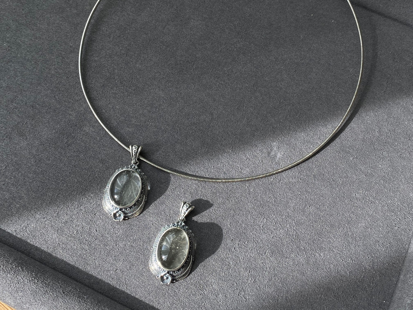Libyan Desert Glass Pendant - Sterling Silver Healing Crystal Elegance
