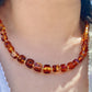Natural Genuine Baltic Amber square  Bead Necklace mixed size,gift for her ,gift for mother