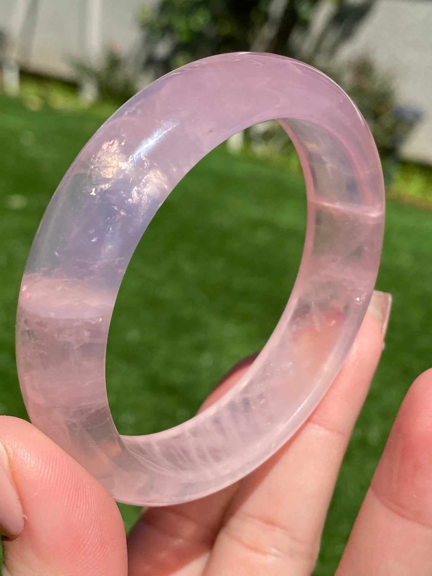 TOPPEST Silky Fire illuminate Rose Quartz Bangle Bracelet,gemstone Rose Quartz Crystal Bangle,gift for her,gift for Mother,Lover