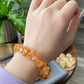 Succes and wealth Natural pyramid Citrine irregular Rock Cystal Dark Yellow Gold Bracelet grow with blue needle,handmade bracelet