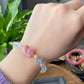Natural Yanyuan Agate Cute Cat,white Crystal,Aquamarine,fresh Water Pearl Bracelet, gift for her, Valentine's Day Gift