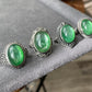 Green Mica LEPIDOLITE Crystal Vintage style Adjustable Ring big Oval Shape