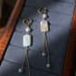 Premium AAA+ freshwater baroque rectangle round drop dangle handmade earring, Bridesmaids Gifts