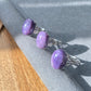 AAAAA Grade Purple Charoite,Flash Silky Fire Oval Shape Sterling Silver S925 Ring Prong setting Adjustable Ring