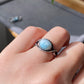 Genuine Natural Larimar Raw Larimar statement gemstone oval shape women men ring