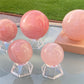 Hight grade 76MM Natural Rose quartz Sphere，Quartz Crystal Ball,Crystal Healing Divination ball,Led light stander