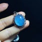 Nature Big Aquamarine Oval shape vintage setting pendant collar Boho Charm Necklace,March Birthstone