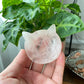 Natural Rose Quartz cuty kitty cat head mini plate