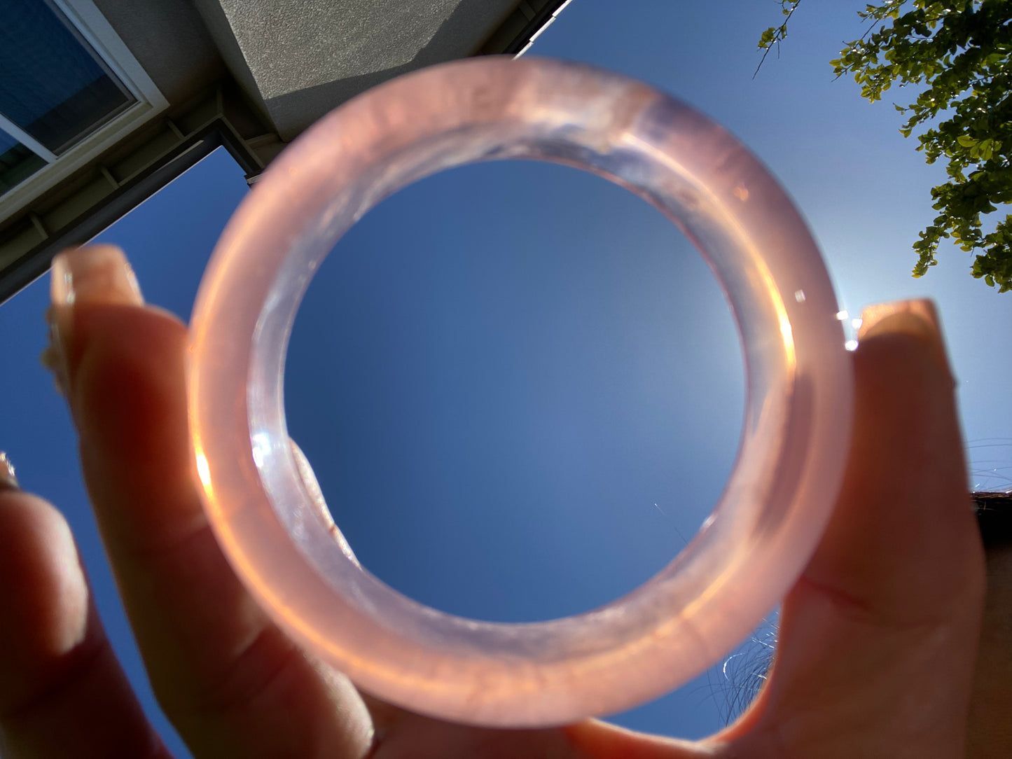 TOPPEST Silky Fire illuminate Rose Quartz Bangle Bracelet,gemstone Rose Quartz Crystal Bangle,gift for her,gift for Mother,Lover