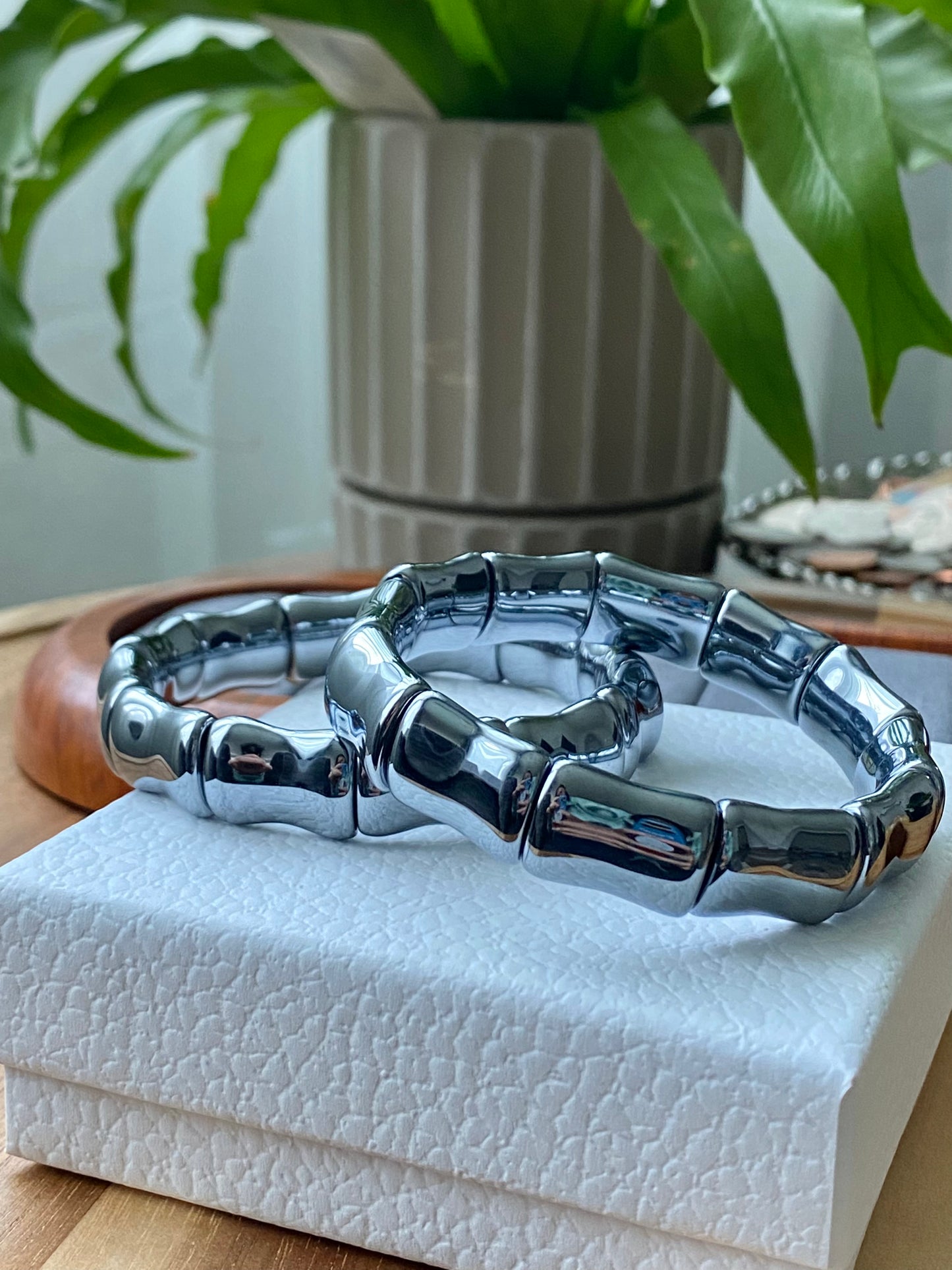 AAAAA Terahertz bamboo shape bangle,Recharge & Reignite Your Energy- Rejuvenate Your Mind Bracelet, gift for her, gift for him