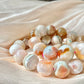 Natural cherry blossom Sakura agate smooth round flower agate grade AAA bead bracelet