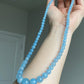 Natural Aquamarine Ocean Blue sky blue Mixed size Bead Healing Crystal Necklace 5-13MM,gift for her