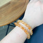 High Grade Natural pyramid Citrine Micro Faceted dark Yellow gold bead bracelet super shinning 8mm 9mm