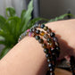 AAAA Grade Gradient Black rose Tourmaline smooth round beaded necklace include Blue 5mm+