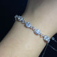 Certificated 0.5ct  Moissanite chain Sterling silver bracelet,wedding chain bracelet, gift for her
