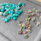 3 pieces Natural watermelon Tourmaline，Cube Amazonite,Donut Ring Purple Lithium,Kunzite Removable Charm Dangle Pendant