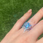5 carat certificated D color excellent moissanite stone round brilliant cut sterling silver ring