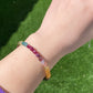 Rare Find High Grade  color standard irregular nuggets watermelon Rainbow Tourmaline Bead Bracelet 6mm,sterling silver,gift for herm