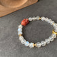 Natural Sri Lanka Moonstone with yanyuan Agate rabbit, bunny Moon chain Bead Bracelet,gift for her,gift idea