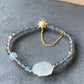 Natural High grade Rainbow Fire Labradorite with hand carved agate bunny ,rabbit Bead Bracelet,gift for her,Bridesmaid Gifts