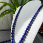 Natural Lazurite Lapis Lazuli Deep Blue less white Mixed size Bead Healing Crystal Necklace  4.7-13.5MM