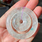 Natural Rare Green Mica Quartz Crystal Double Donut Circle Ring Pendant