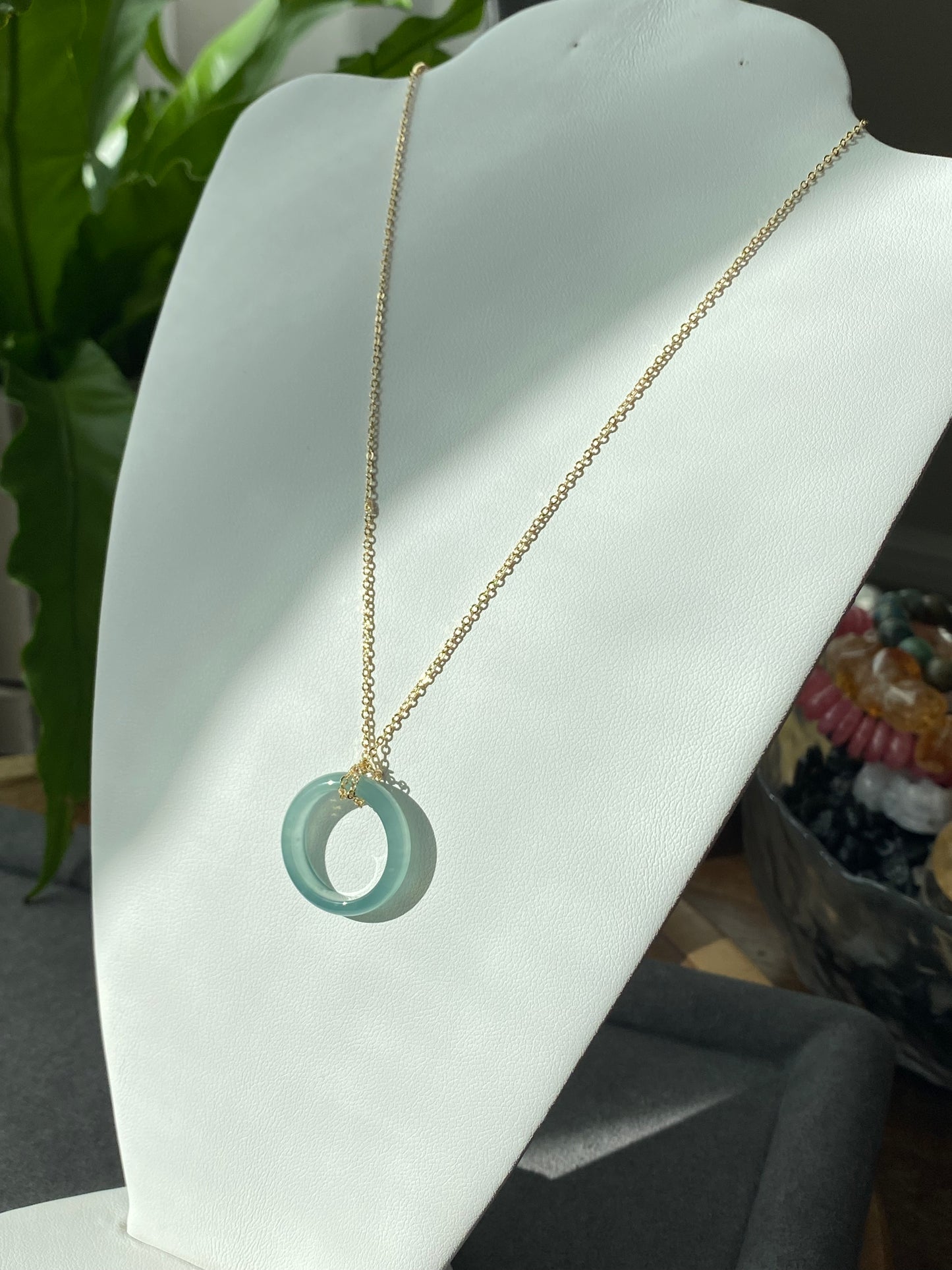 Hight Grade Natural Guatemala Jadeite Jade Donut,Ring Pendant Necklace,Valentine's Day